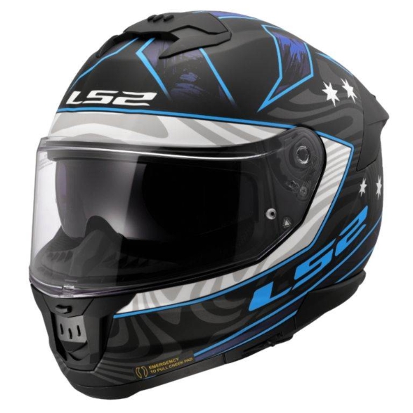 Slika Kaciga za motor LS2 Stream II Galdam (FF808), crna/plava