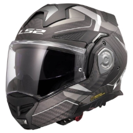 Slika Karbonska flip-up kaciga za motor LS2 Advant X Horizon (FF901), srebrna/siva