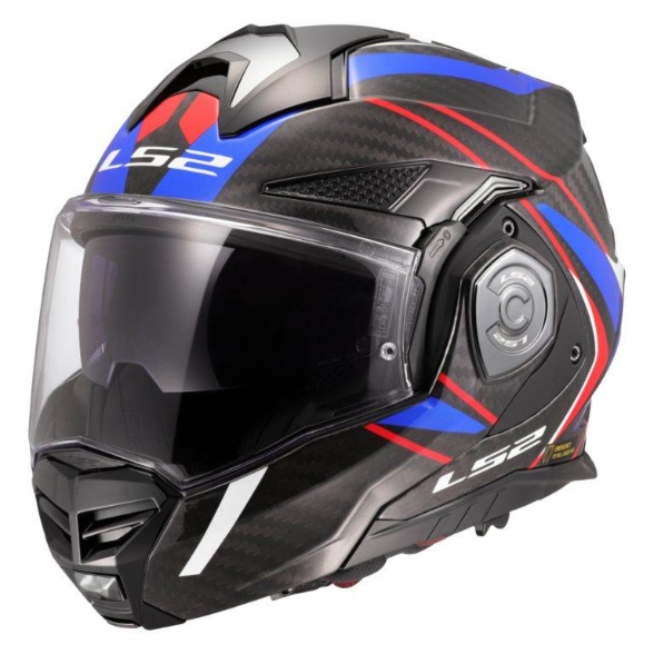 Slika Karbonska flip-up kaciga za motor LS2 Advant X Future II (FF901), plava/crvena
