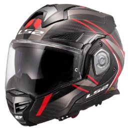Slika Karbonska flip-up kaciga za motor LS2 Advant X Future II (FF901), crvena