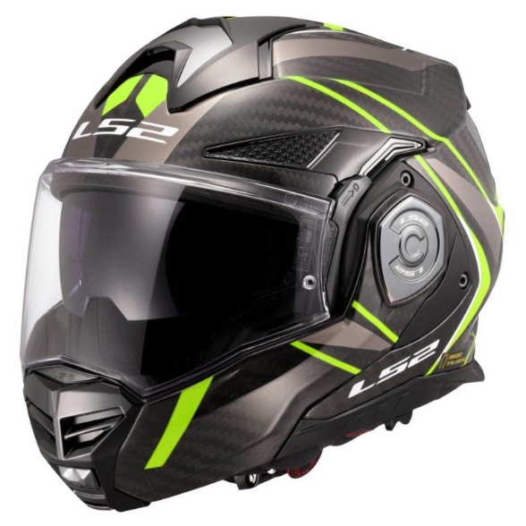 Slika Karbonska flip-up kaciga za motor LS2 Advant X Future II (FF901), žuta