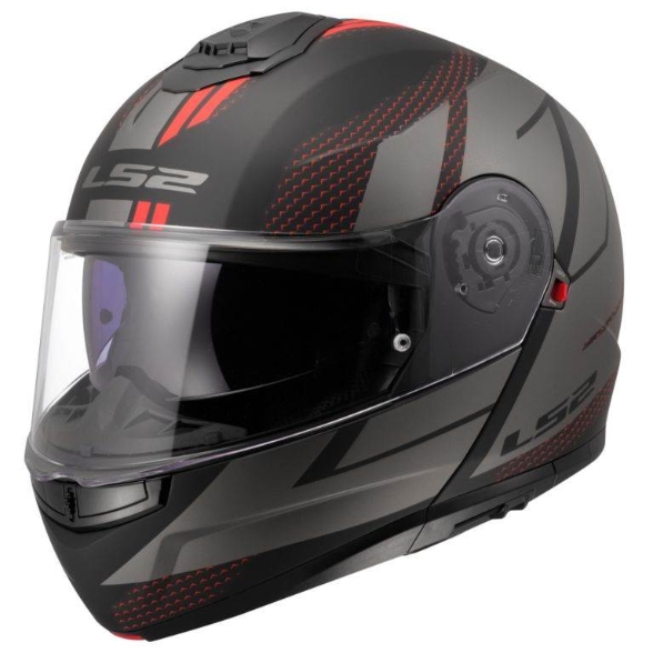 Slika Flip up kaciga LS2 Strobe II Code (FF908), crna/siva