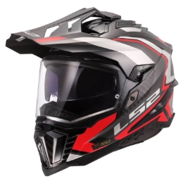 Slika Karbonska enduro kaciga za motor LS2 Explorer Frontire II (MX701), crna/crvena