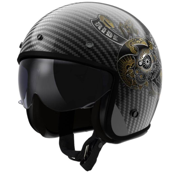 Slika Retro karbonska jet kaciga za skuter LS2 BOB II Custom (OF601)