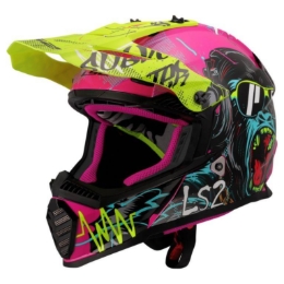 Slika Dječja motocross kaciga LS2 Fast EVO II Mini Gorilla (MX437), ljubičasta/žuta
