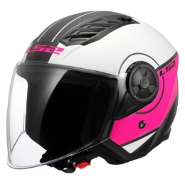 Slika Jet kaciga za skuter LS2 Airflow II Cover (OF616), bijela/roza
