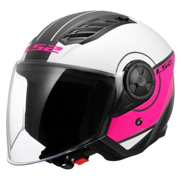 Slika Jet kaciga za skuter LS2 Airflow II Cover (OF616), bijela/roza