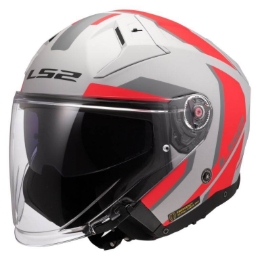 Slika Jet kaciga za skuter LS2 Infinity II Focus (OF603), siva/crvena