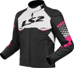 Slika Ženska sportska motoristička jakna LS2 Apex, crna/bijela/roza