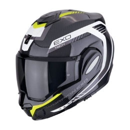 Slika Karbonska flip up motoristička kaciga Scorpion EXO-Tech EVO Cosy, crna/žuta