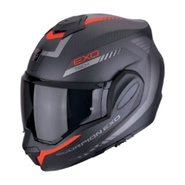 Slika Karbonska flip up motoristička kaciga Scorpion EXO-Tech EVO Cosy, crna/crvena