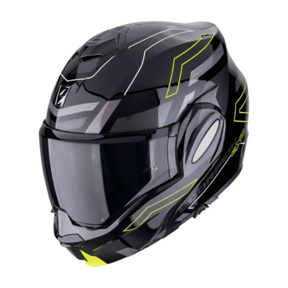 Slika Flip up motoristička kaciga Scorpion EXO-Tech EVO Conquer, crna/žuta