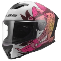 Slika Motoristička kaciga LS2 Rapid III Poppies II (FF820), bijela/ružičasta