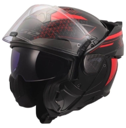 Slika Flip up kaciga LS2 Advant II Astral (FF910), crvena/crna