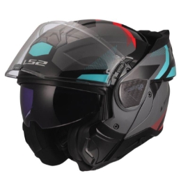 Slika Flip up kaciga LS2 Advant II Triple (FF910), siva/plava/crvena