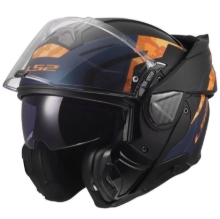 Slika Preklopna čelada za motor LS2 Advant II Glide (FF910), črna/oranžna