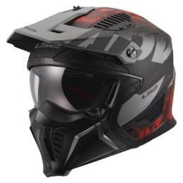 Slika Modularna motoristička kaciga LS2 Drifter 3in1 Gas (OF606), siva/crvena