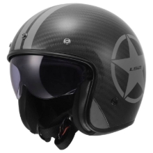 Slika Retro karbonska jet čelada za skuter LS2 BOB II Star (OF601), siva