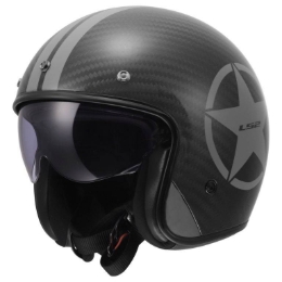 Slika Retro karbonska jet kaciga za skuter LS2 BOB II Star (OF601), siva