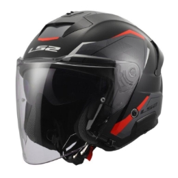 Slika Jet kaciga za skuter LS2 Verso II Air (OF618), crna/crvena