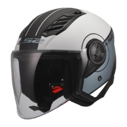 Slika Jet kaciga za skuter LS2 Airflow II Cover (OF616), bijela/plava