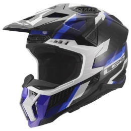 Slika Karbonska motocross kaciga LS2 X-Force Phantom (MX703), crna/plava/bijela