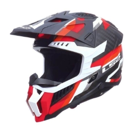 Slika Karbonska motocross kaciga LS2 X-Force Phantom (MX703), crna/narančasta/crvena