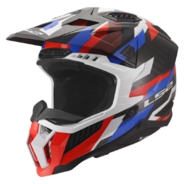 Slika Karbonska motocross kaciga LS2 X-Force Phantom (MX703), bijela/plava/crvena