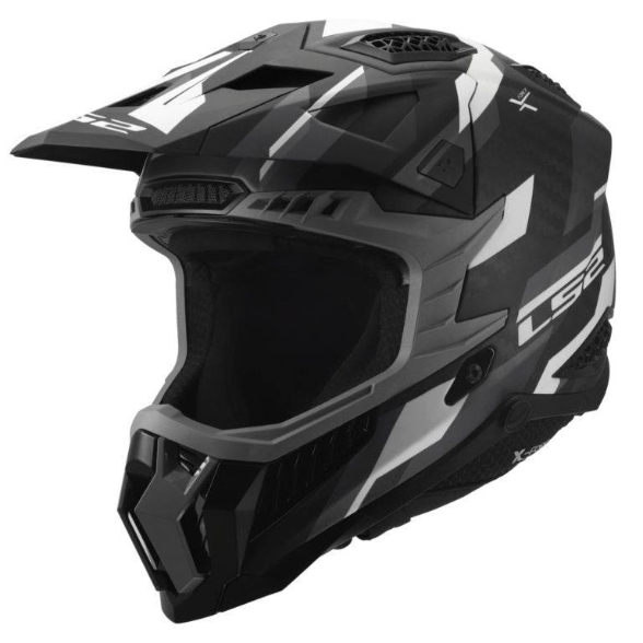 Slika Karbonska motocross kaciga LS2 X-Force Phantom (MX703), crna/siva