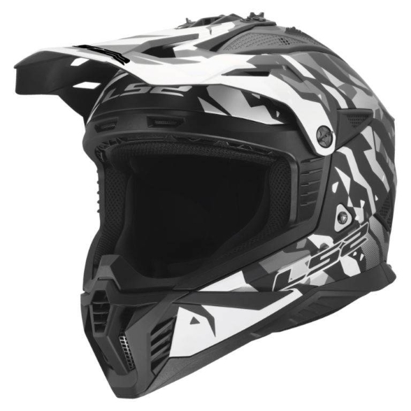 Slika Motocross kaciga LS2 Fast EVO II Grotesk (MX708), crna/siva