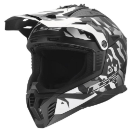Slika Motocross kaciga LS2 Fast EVO II Grotesk (MX708), crna/siva