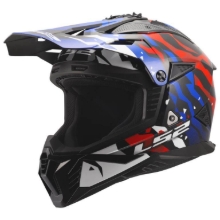 Slika Motokros čelada LS2 Fast EVO II Grotesk (MX708), bela/modra/rdeča