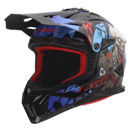 Slika Motocross kaciga LS2 Fast EVO II Zombie II (MX708), crna/plava/crvena