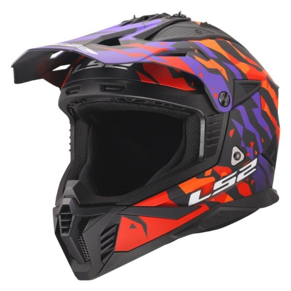 Slika Motocross kaciga LS2 Fast EVO II Grotesk (MX708), ljubičasta/narančasta