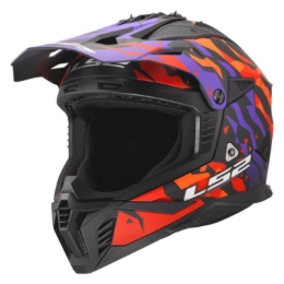 Slika Motocross kaciga LS2 Fast EVO II Grotesk (MX708), ljubičasta/narančasta