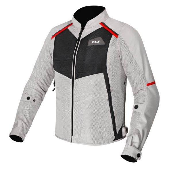 Slika Ljetna motoristička jakna LS2 Breeze, bijela/crna/crvena