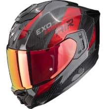 Slika Karbonska motoristična čelada Scorpion EXO-1500 CARBON Air Platted, črna/rdeča