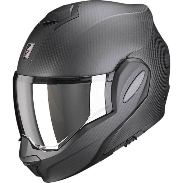Slika Karbonska flip up motoristička kaciga Scorpion EXO-Tech EVO, mat crna
