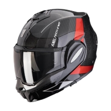 Slika Karbonska preklopna motoristična čelada Scorpion EXO-Tech EVO CAD, črna/rdeča