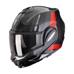 Slika Karbonska flip up motoristička kaciga Scorpion EXO-Tech EVO CAD, crna/crvena