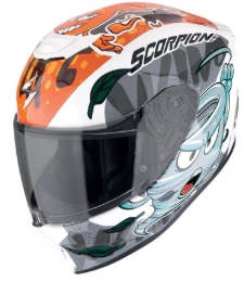 Slika Dječja kaciga za motor SCORPION EXO-JNR AIR, bijela/plava/narančasta